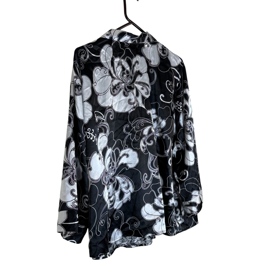 Cato Woman Black White Floral Print Wrap Style Blouse Shirt Top Plus Size 26 28W - Picture 8 of 13